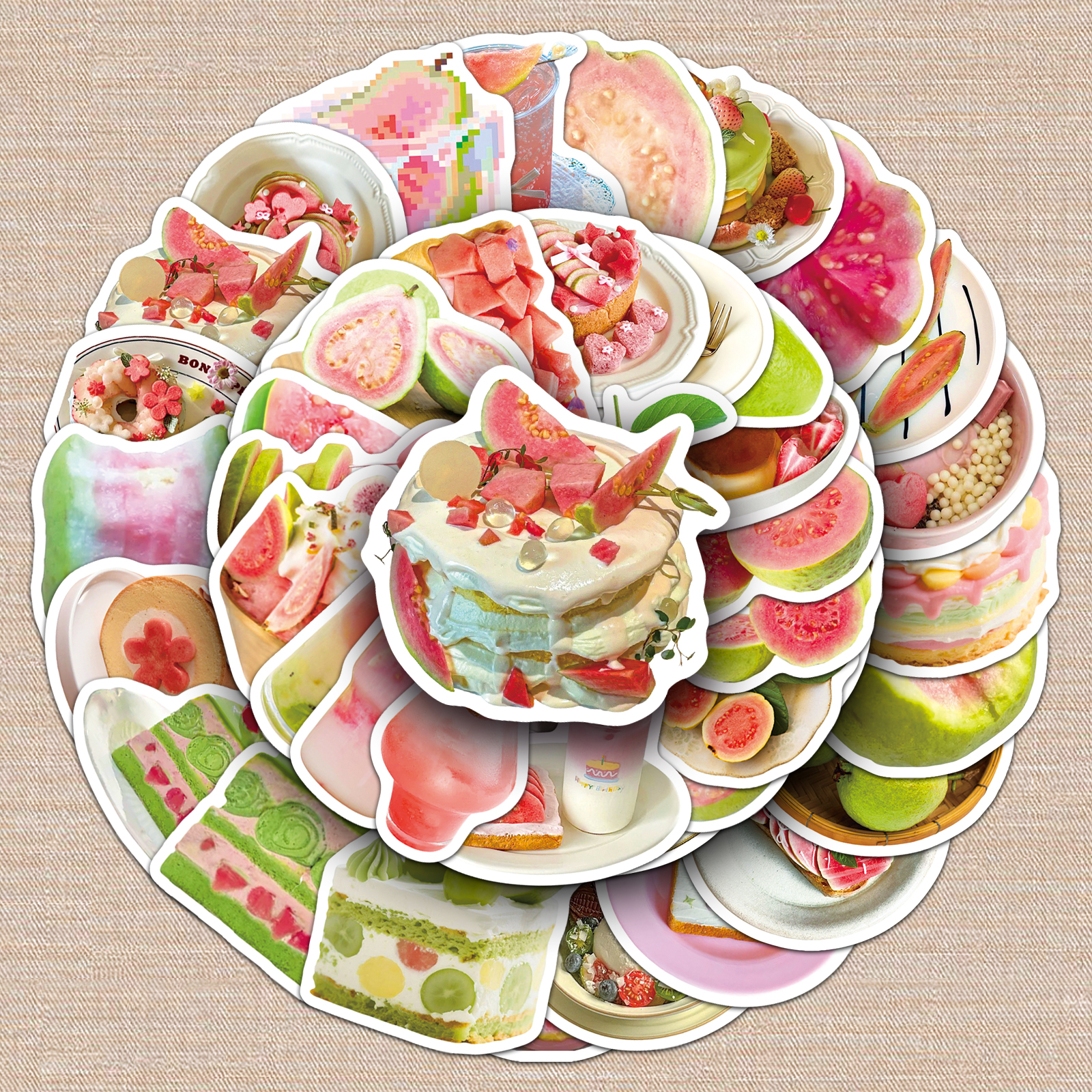 100张芭乐ins风创意可爱写实风水果图案装饰贴纸冰箱桌面耳机贴纸