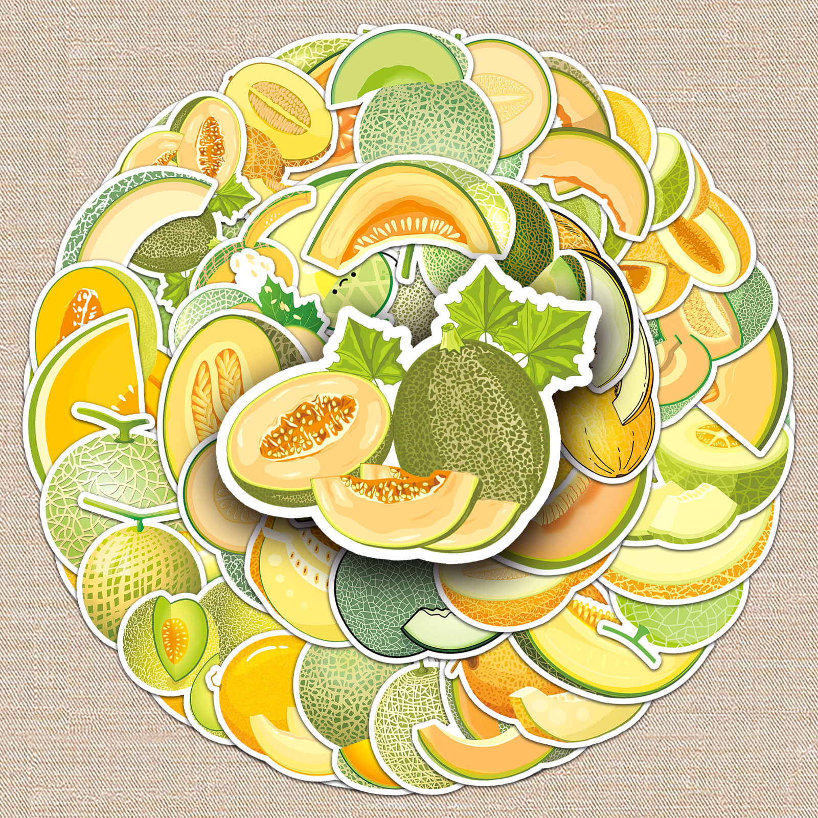 51张哈密瓜新疆雪瓜美味水果卡通可爱防水涂鸦装饰笔记本车贴贴纸