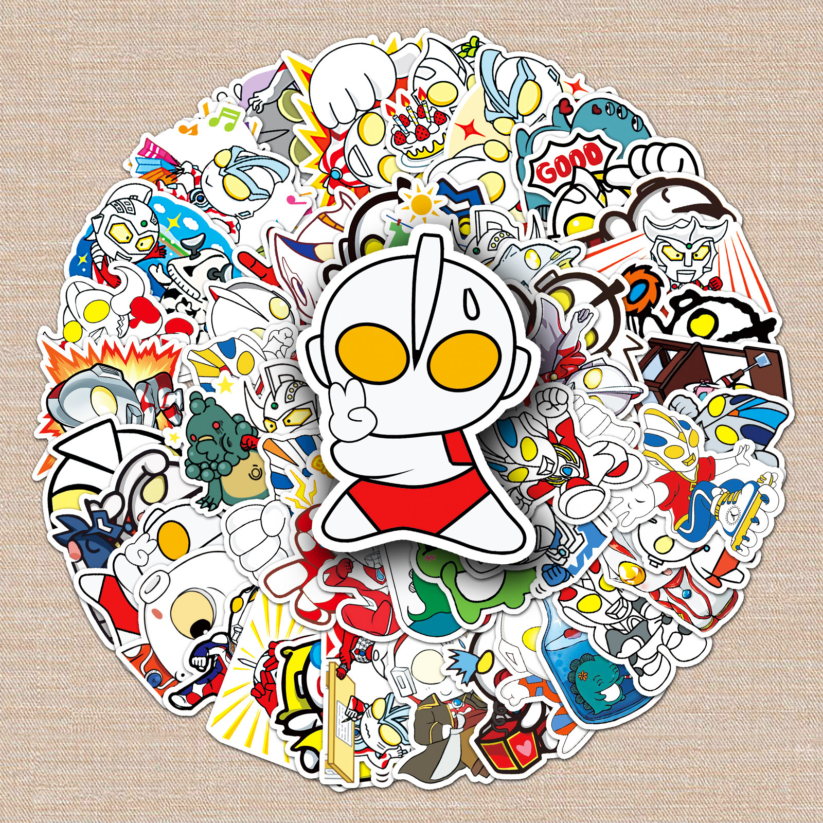 104张凹凸曼贴纸超人防水装饰玩具头盔滑板个性卡通创意涂鸦贴画