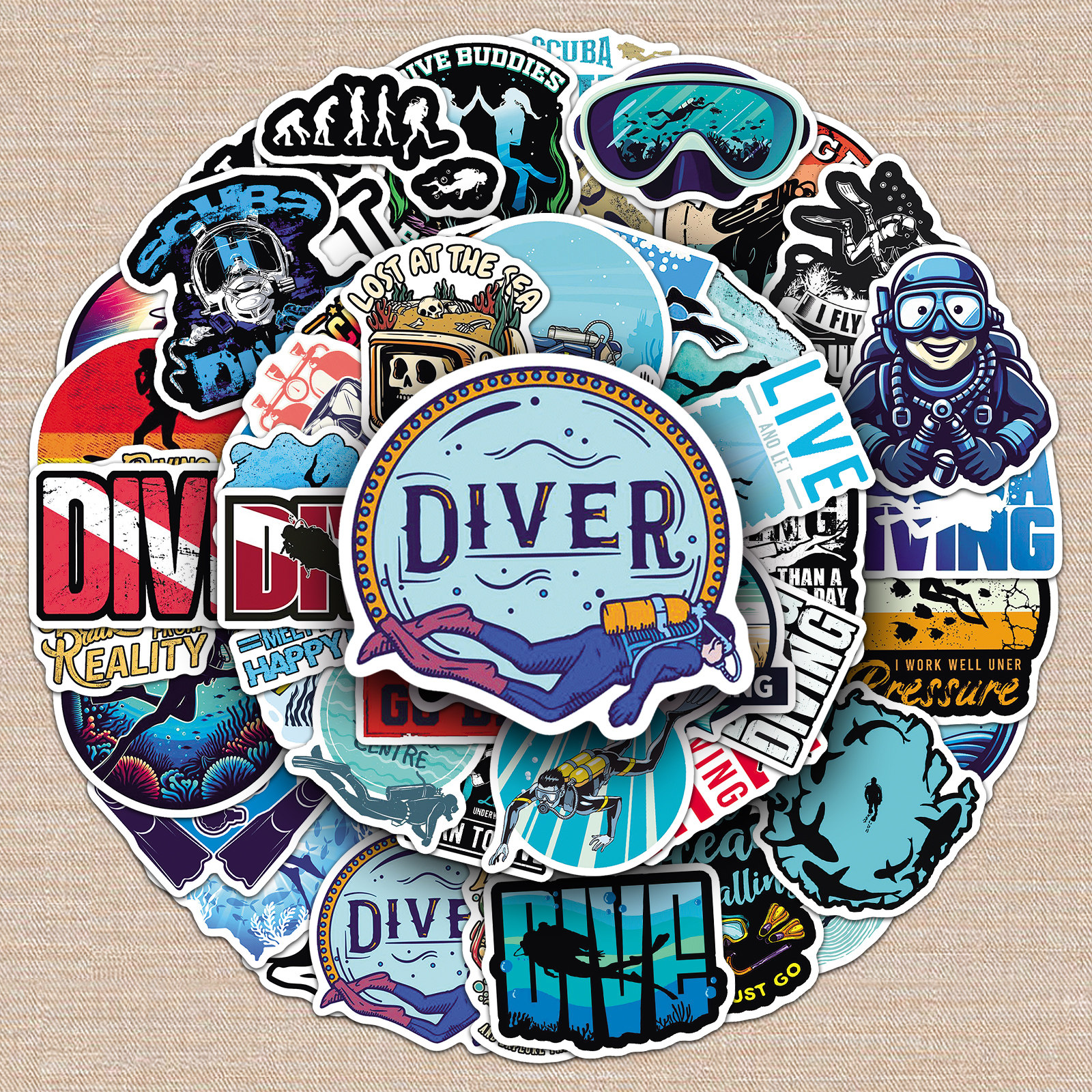 100张潜水创意体育运动创意装饰趣味卡通贴纸音箱吉他耳机DIY贴纸,文具电教/文化用品/商务用品,贴纸/立体贴纸,淘宝优惠券,粉丝福利购,淘宝优惠卷