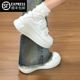 6cm魔术贴小白鞋韩系爆款厚底增高2024秋季新款女生百搭休闲板鞋