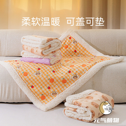 加厚羊羔绒秋冬季狗狗可爱小熊卡通宠物毛毯猫咪被子垫子泰迪毯子