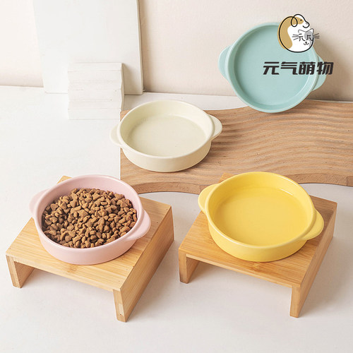 韩国bd同款双耳宠物碗防打翻猫碗防黑下巴宠物碗狗碗宠物用品食盆