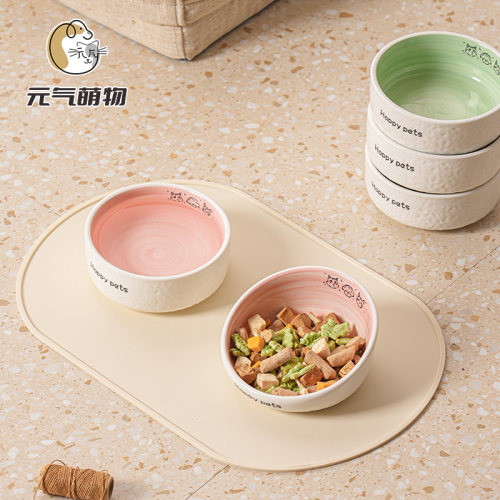 陶瓷釉下彩猫狗护颈碗