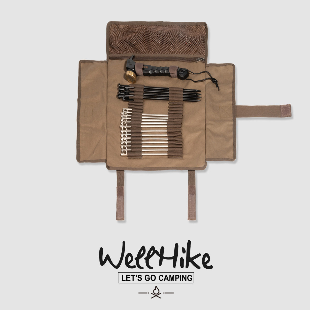 WELLHIKE 户外地钉收纳包 露营天幕帐篷地钉锤子便携收纳袋