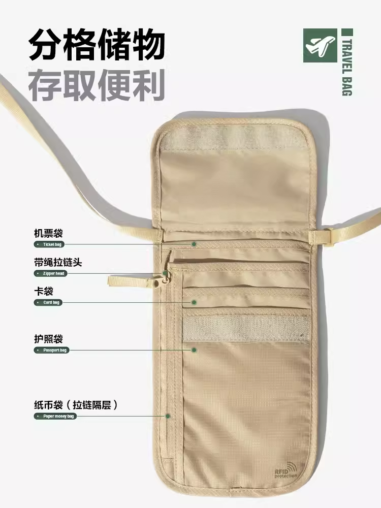 MU GAODI 야외 여행 캐주얼 남성과 여성의 몸에 꼭 맞는 어깨 가방 허리 가방 다기능 도난 방지 ID 가방 가벼운 지갑