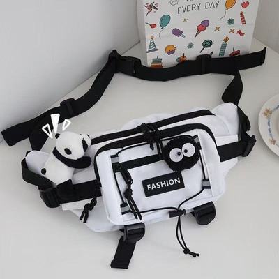 简约百搭ins风百搭腰包男女通用机能斜挎包滑板包骑行运动腰包潮