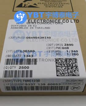 74HC123D 74HC全系列SOP-16封装NXP(恩智浦)逻辑IC进口原装逻辑IC