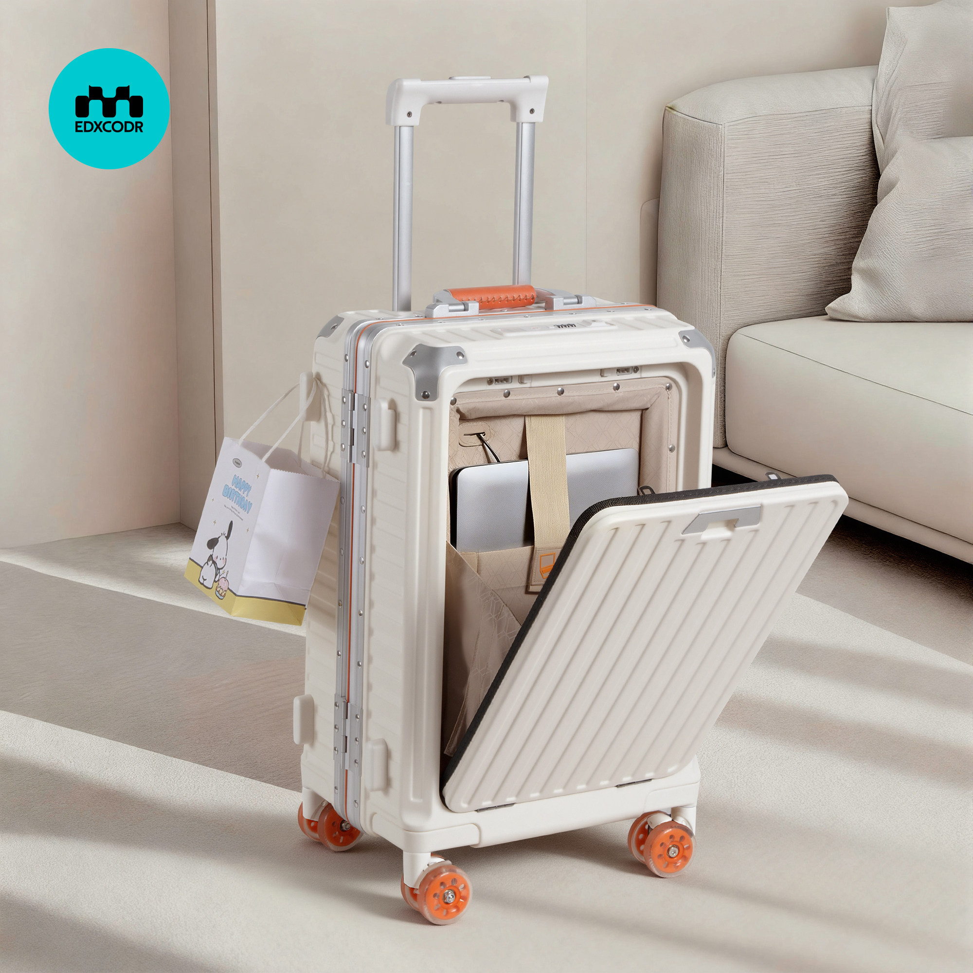 20寸登机箱免托运前置开口