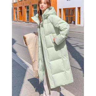 MM明摩女装长款羽绒服女超长过膝2025年新款加厚宽松情侣冬季外套