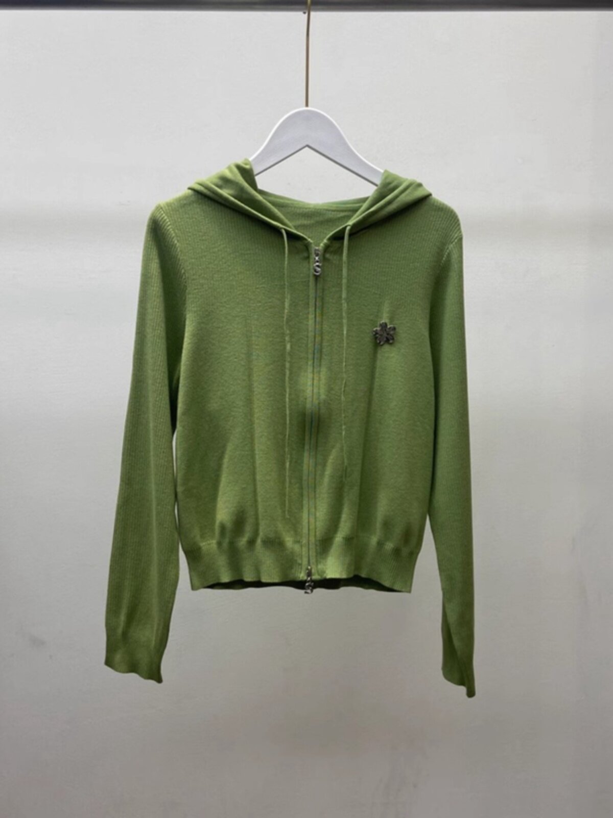 诗凡黎德玛商场同款2023秋季新款百搭修身连帽针织衫拉链衫3E8331