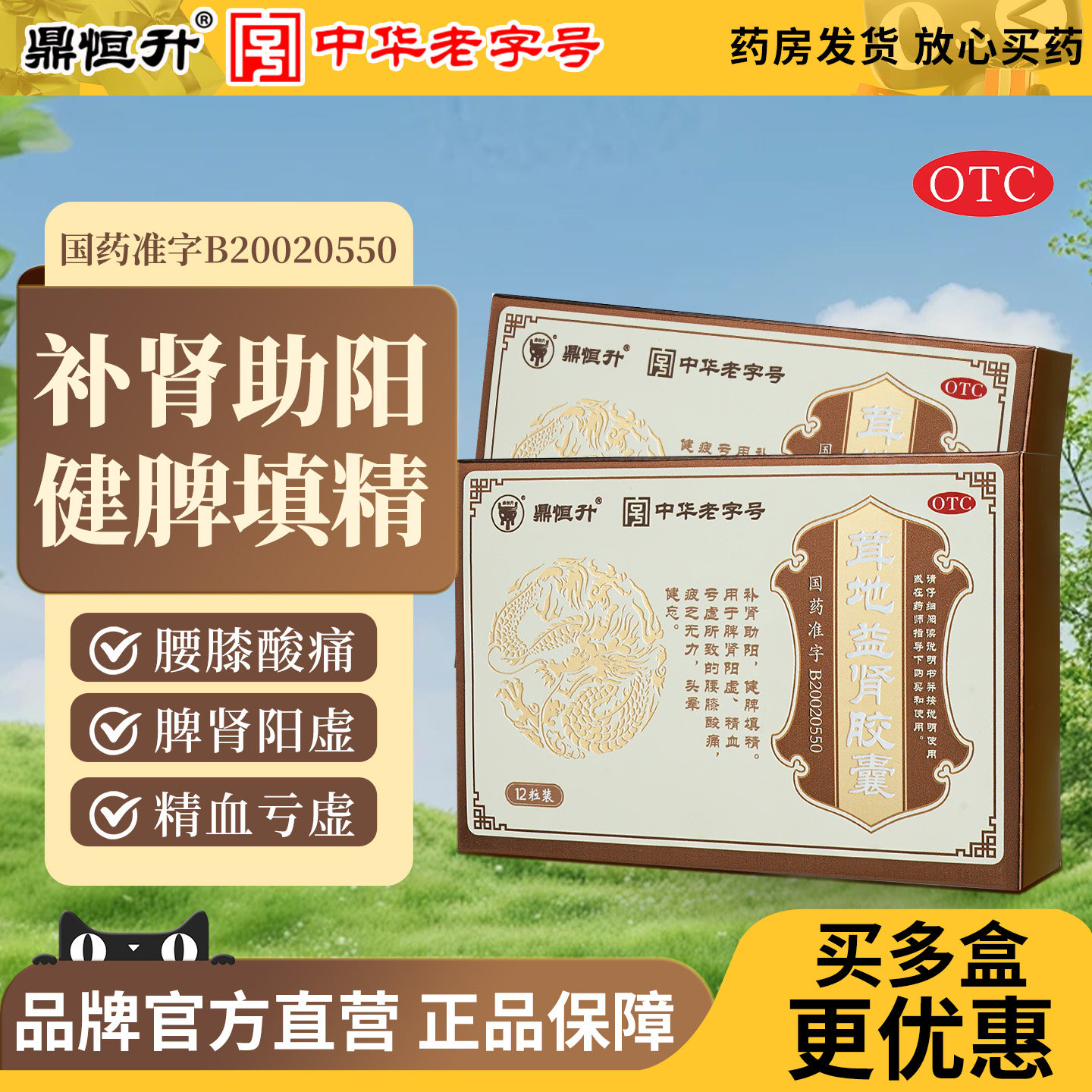 鼎恒升茸地益肾胶囊疲乏无力腰膝酸痛补肾助阳脾肾虚健脾填精TJKS