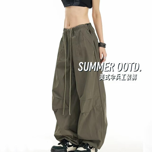 军绿色工装裤女夏季薄款2026新款