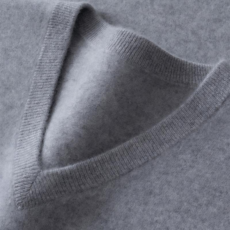 库静baby小山羊绒衫男士V领商务休闲配衬衫穿的羊绒毛衣针