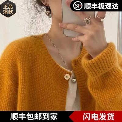 库静早春欧货开衫毛衣女100纯山