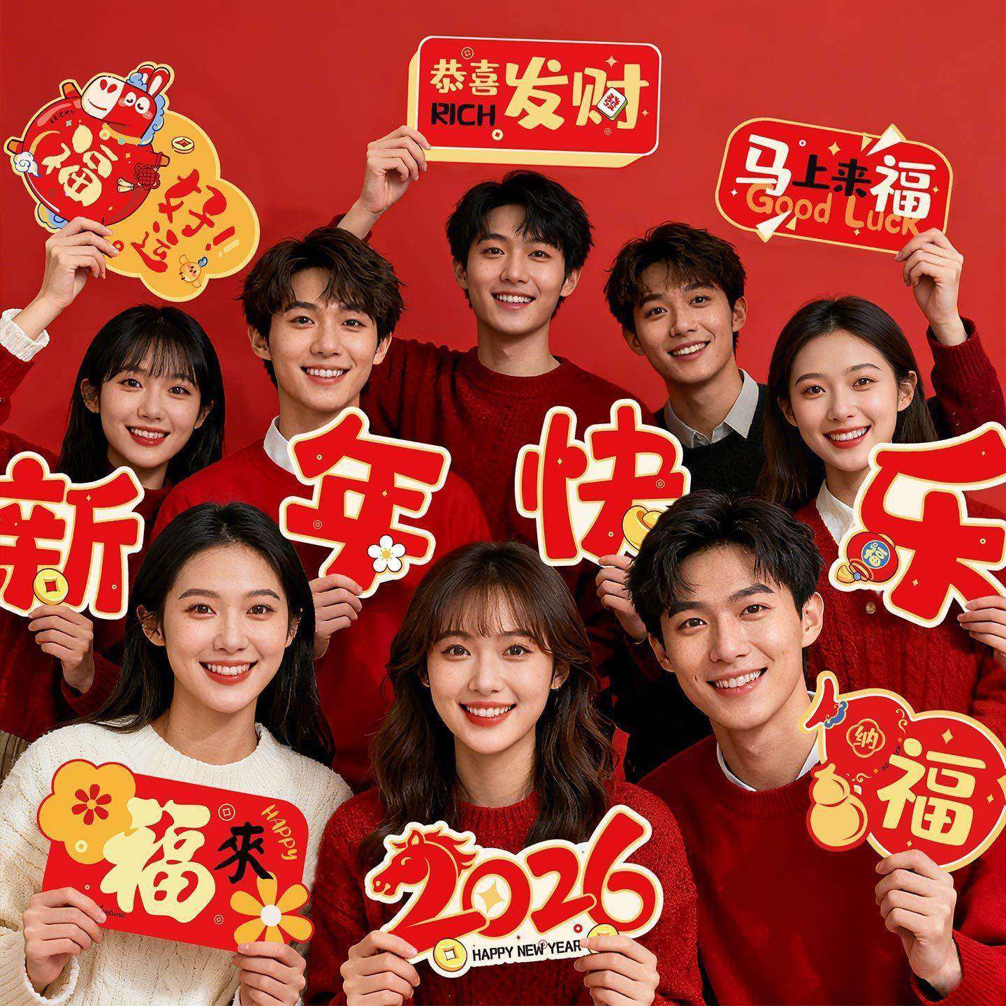 新年装饰春节拍照道具2026马年手持kt板手举牌过年年会氛围布置用,节庆用品/礼品,装扮布置套餐,淘宝优惠券,粉丝福利购,淘宝优惠卷