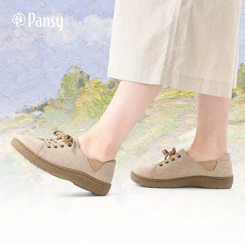 Pansy日本春款舒适妈妈鞋