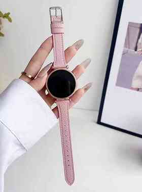 适用华米GTR4表带GTR3PRO/GTS3/GTS4mini拼色真皮手链米动青春版智能运动手表1/2/3小蛮腰透气小众透气细皮带