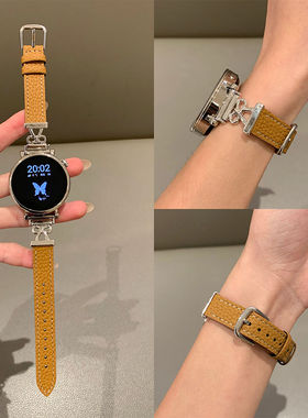 适用高驰Pace3表带蝴蝶结镂空真皮腕带PACE2小香风APEX46/42MM女款COROSAPEX 2pro拼皮APEX2新款金属透气表链