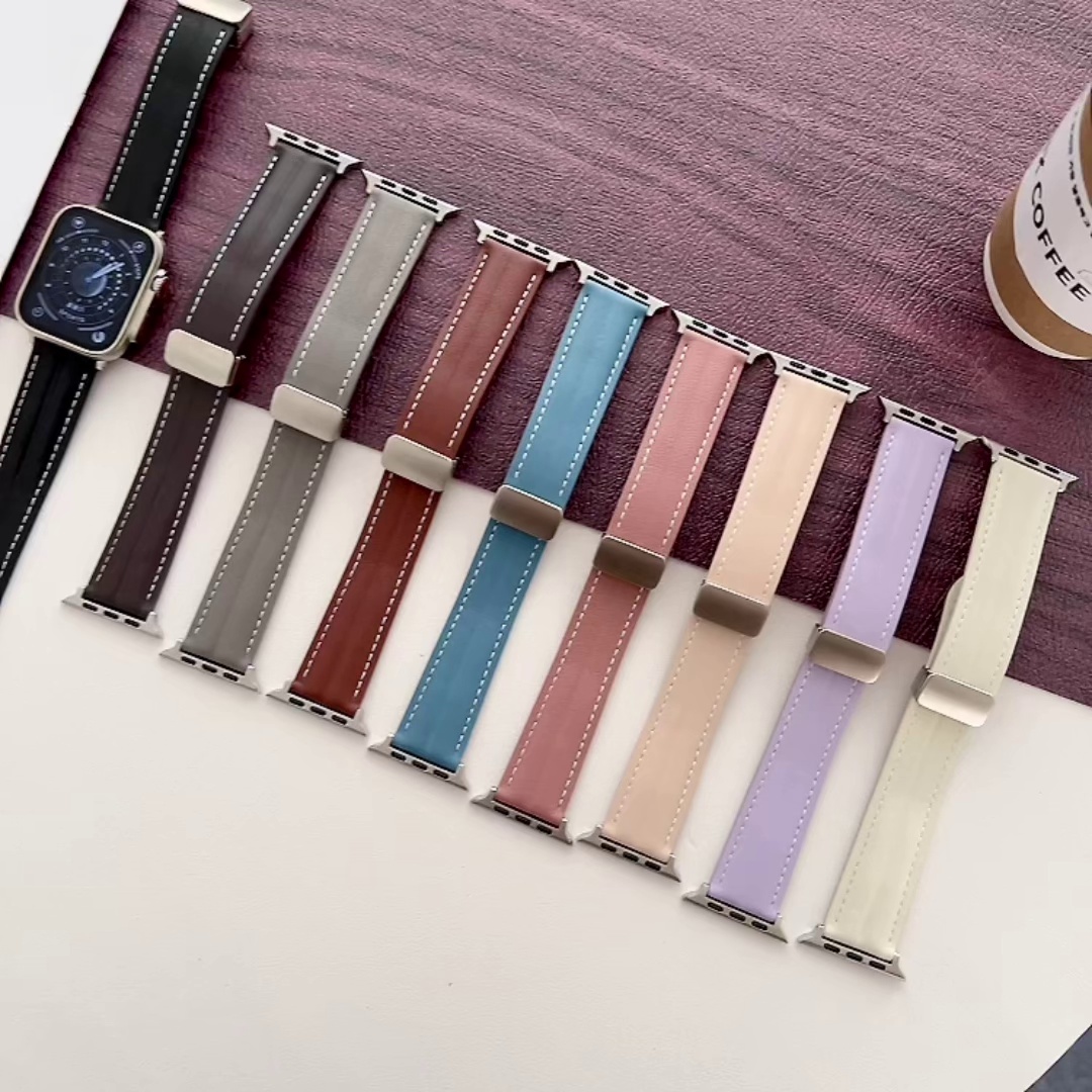 娅妃儿s10磁吸折叠扣真皮s9表带