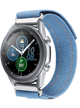 适用高驰COROS Pace3手表表带pace2牛仔布魔术贴回环APEXPro男女帆布牛仔APEX酷感APEX246mm复古时尚替换腕带