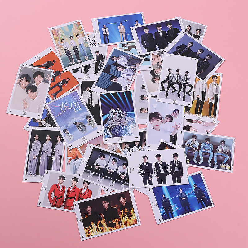 TFBOYS LOMO卡周边新款高清贺卡40张小卡盒装3寸留言卡精美收藏卡