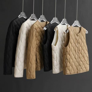 亮世秋羽绒服轻且暖云朵感防风防水90白鸭绒葫芦绗线马甲外套女冬