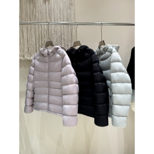 亮世秋羽绒服鱼骨女510T超高密显瘦保暖连帽90白鸭绒短款排骨小个