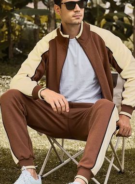 Men's color coded sportswear set 男士拼色长袖长裤运动服套装