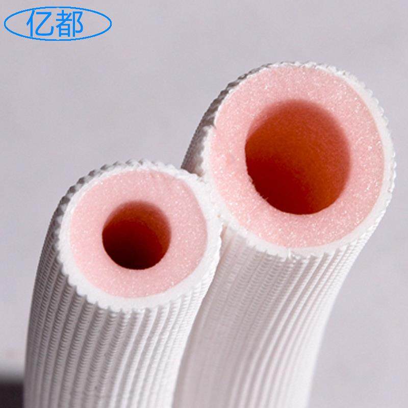 莞5P复晋通双层合空808调保温管 层压花保温外管单东管 PE发泡保