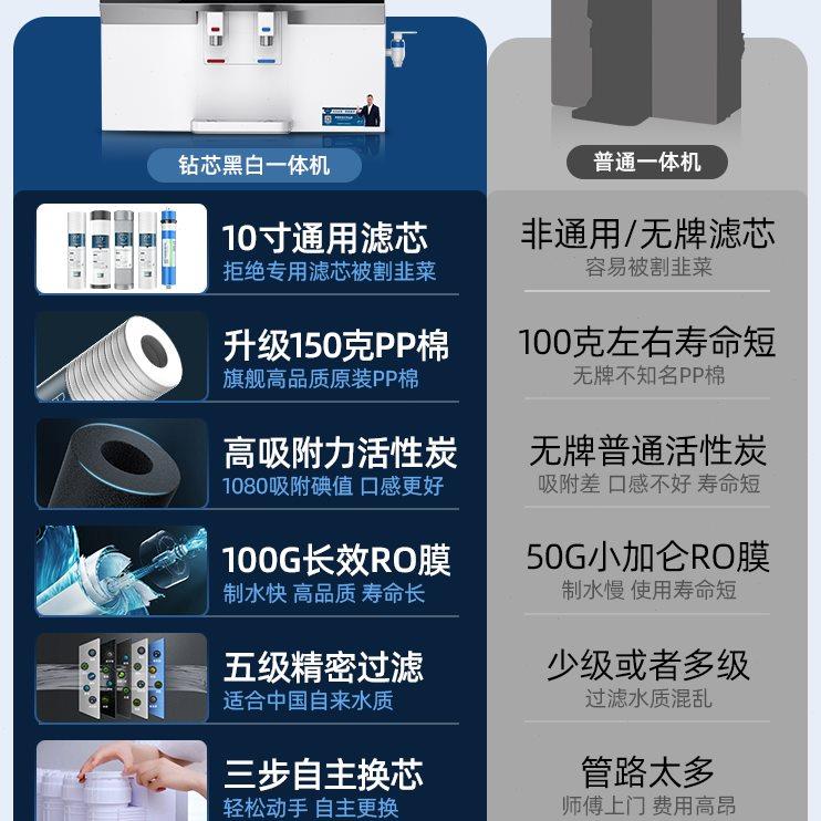净水器直饮家用加热一体机饮水壁挂台式自来水过滤ro反渗透净水机