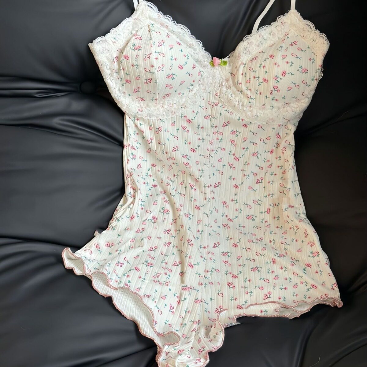 超绝仙女日系纯欲女款吊带胸垫性感睡衣两件套装夏季短裙居家服