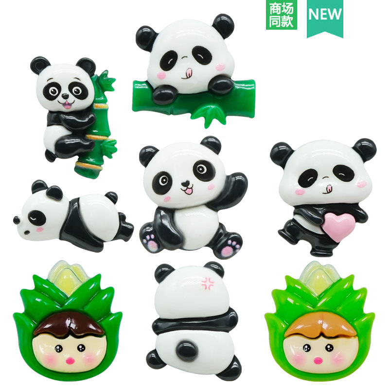 适配Crocs/Cross配件洞洞鞋配饰鞋花鞋扣装饰扣 可爱熊猫竹子竹笋