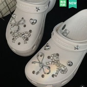 Cross配件洞洞鞋 饰扣 配饰鞋 扣装 电镀蝴蝶结星星 花鞋 适配Crocs