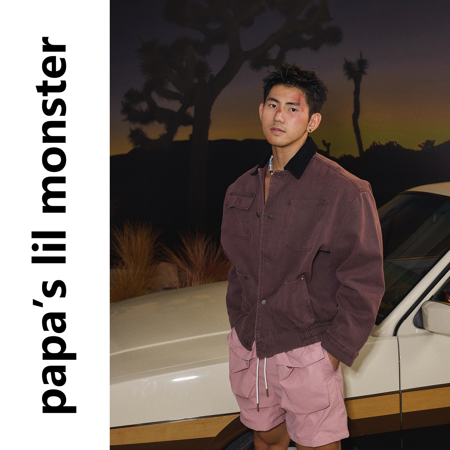 PAPASLILMONSTER【时髦巴恩】美式复古撞色设计飞行夹克工装外套