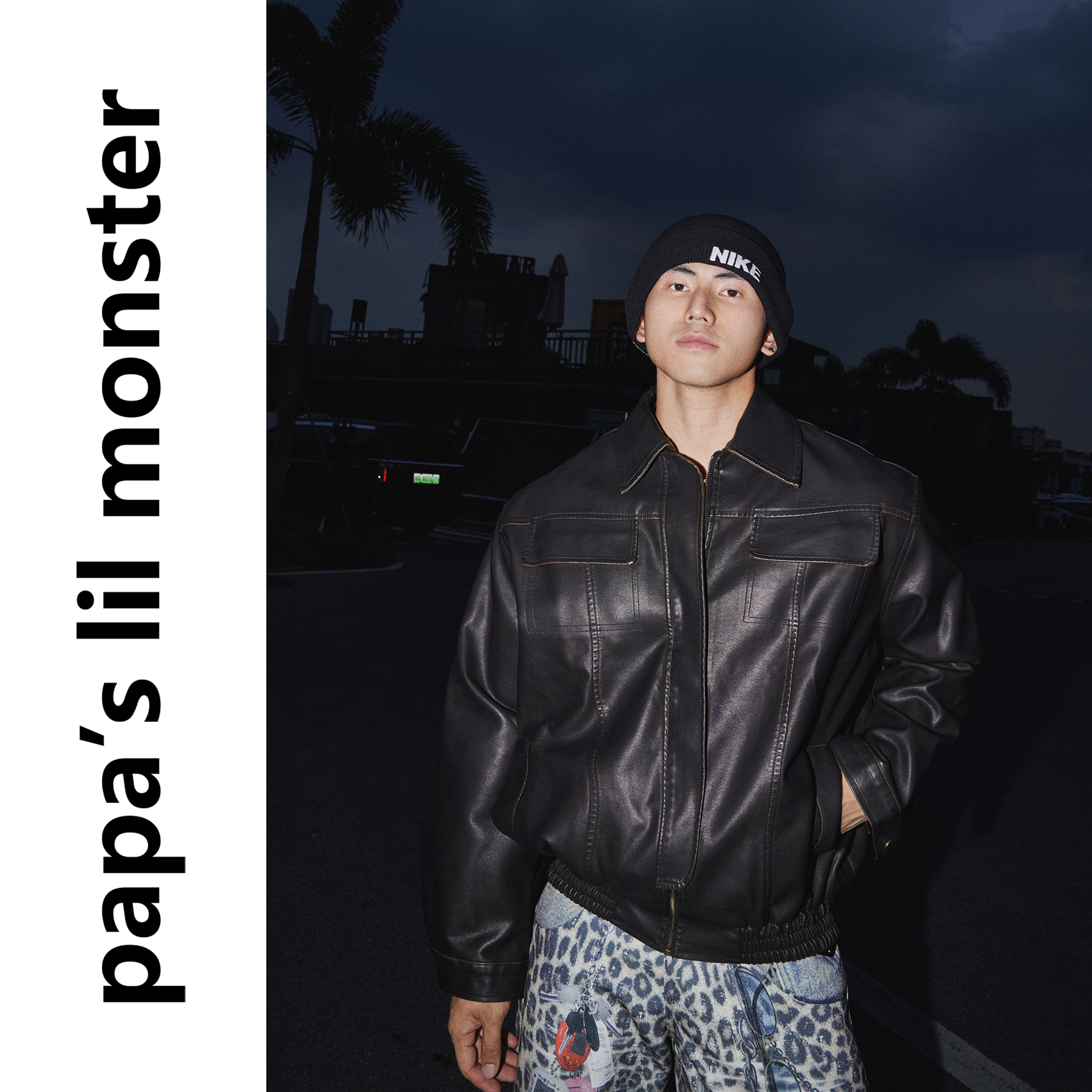 PAPASLILMONSTER【复古穿搭】美式街头皮衣夹克痞帅复古宽松外套