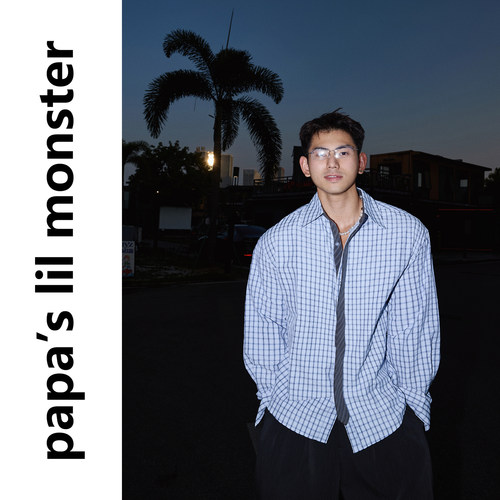 PAPASLILMONSTER【清爽格调】美式文艺复古风 格纹领带装饰衬衫男