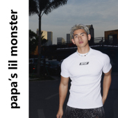 纯色打底T恤百搭潮 圆领短袖 PAPASLILMONSTER美式 复古弹力修身