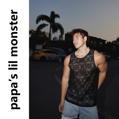 PAPASLILMONSTER 美式复古海岛度假风纯色镂空针织设计背心男
