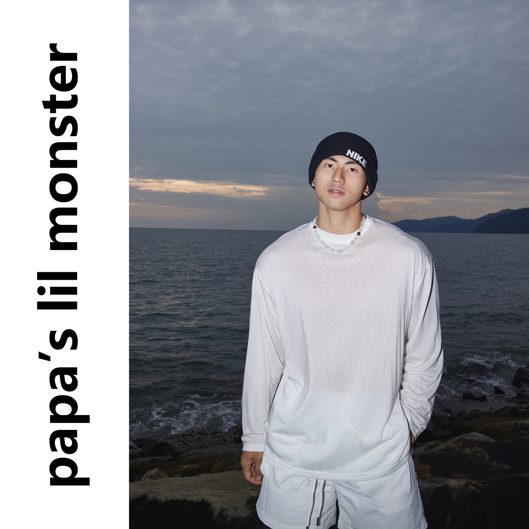 Papaslilmonster【海岸归途】美式休闲圆领长袖休闲纯色简约T恤