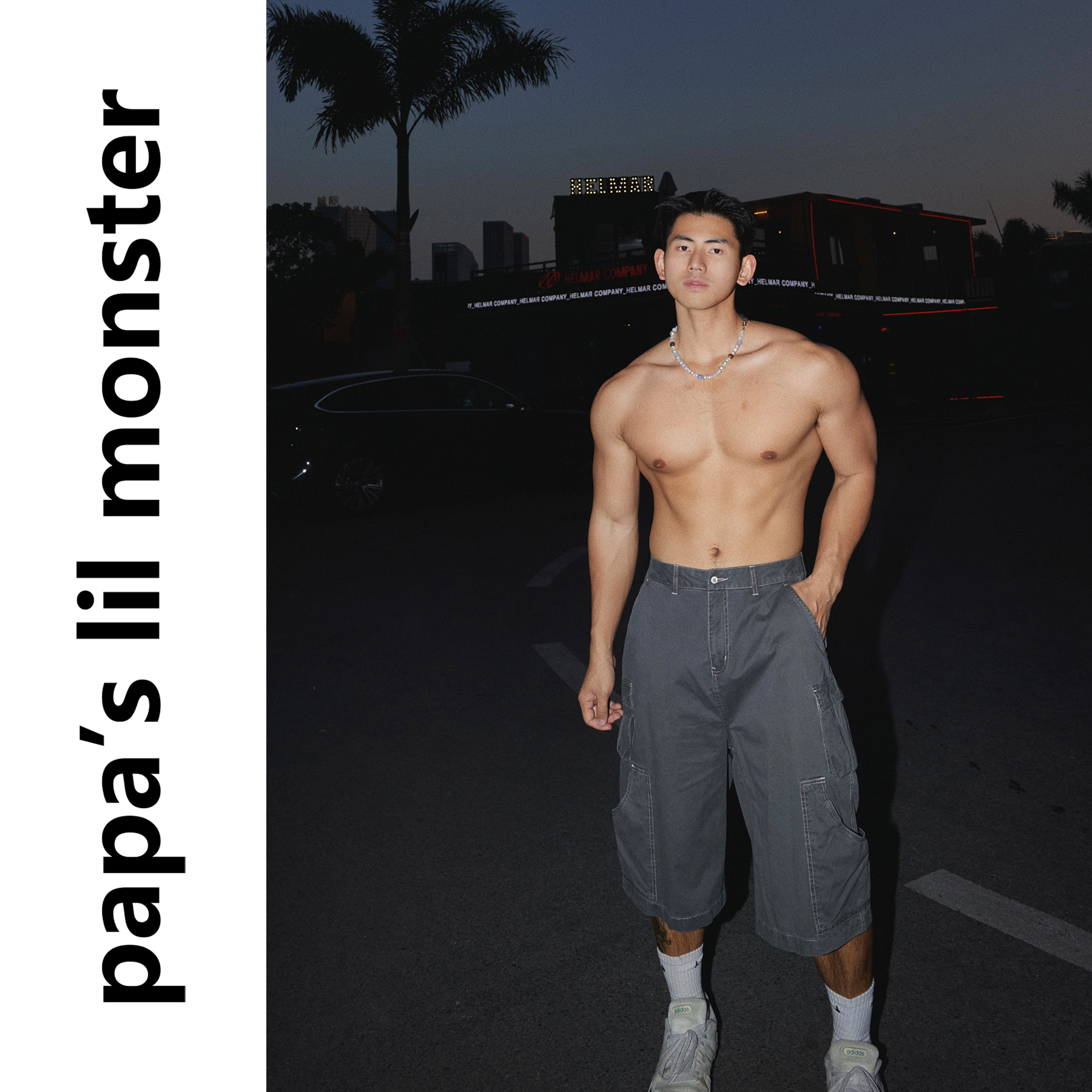 PAPASLILMONSTER美式多口袋工装七分裤阔腿宽松直筒休闲短裤潮