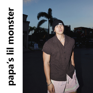 衬衫 PAPASLILMONSTER 复古松弛肌理感古巴领短袖 美式 男 老钱风