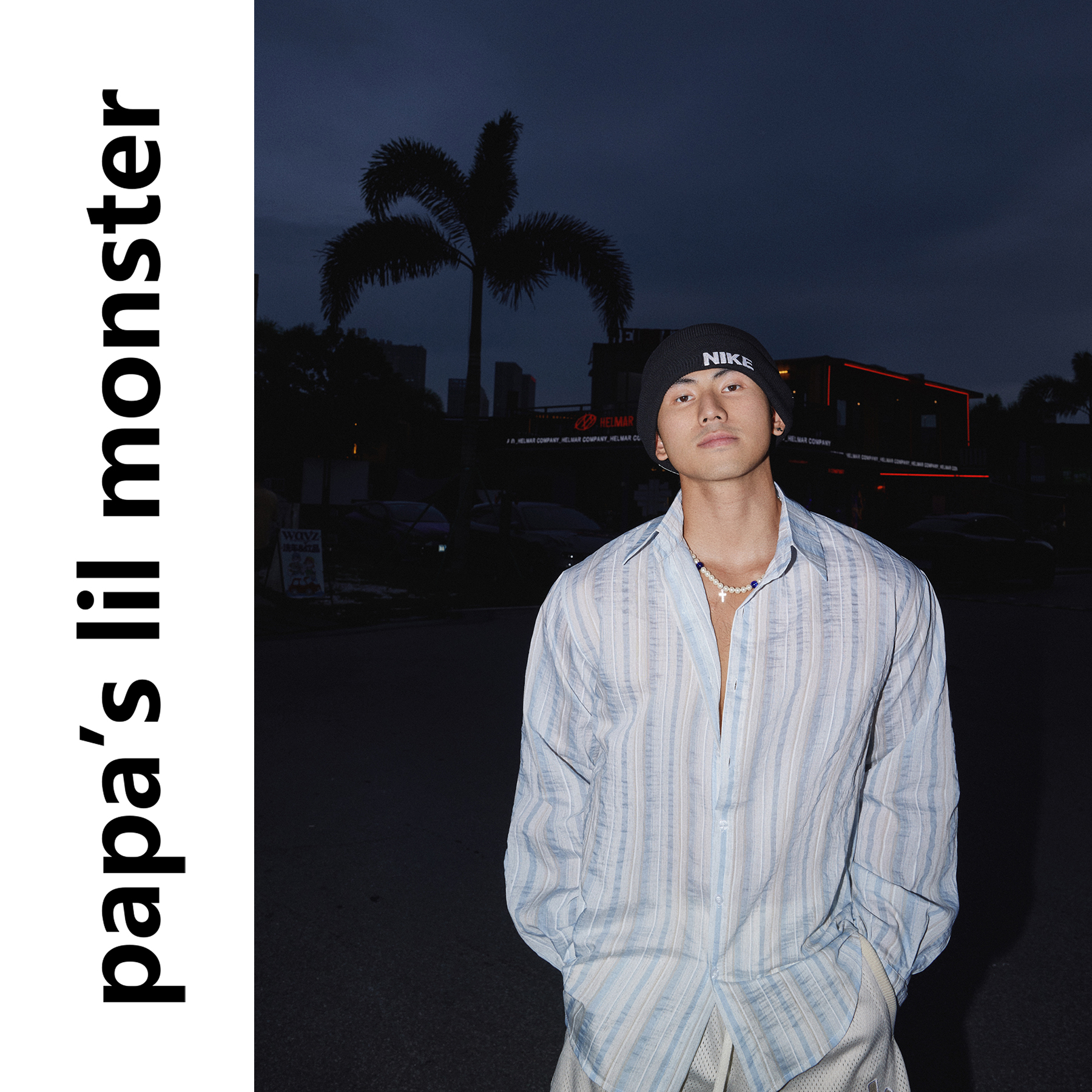 PAPASLILMONSTER【原创】条纹小岛 美式复古休闲宽松条纹长袖衬衫