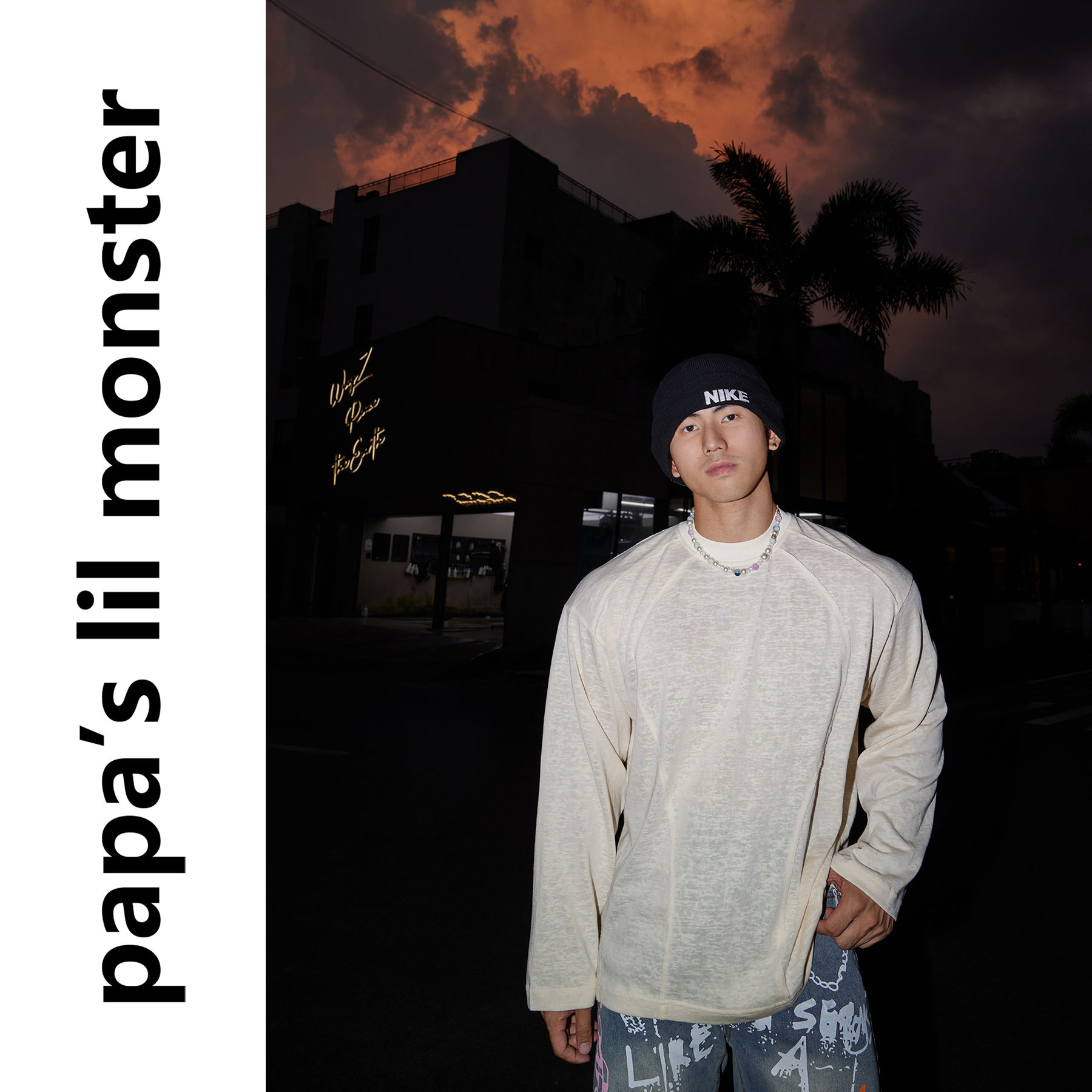 PAPASLILMONSTER【肩脊设计】美式新钱风质感打底外穿长袖T恤