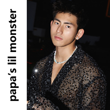 lil monster【原创】美式小众设计亮闪闪银色亮片镂空长袖衬衫男