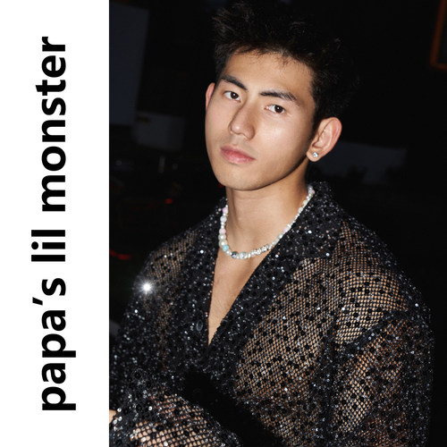 lil monster【原创】美式小众设计亮闪闪银色亮片镂空长袖衬衫男