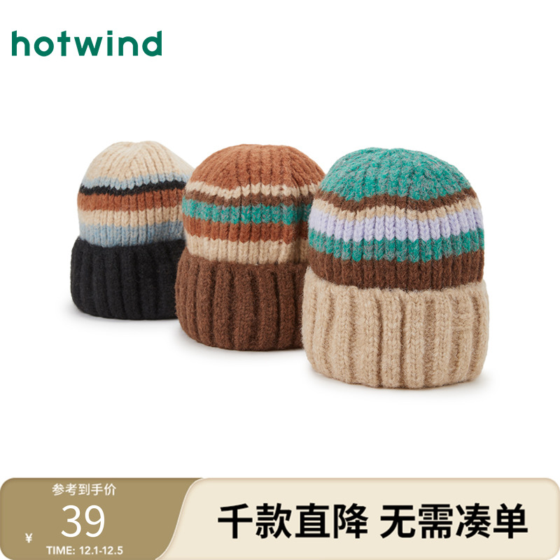 热风2024年冬季新款女士毛线帽