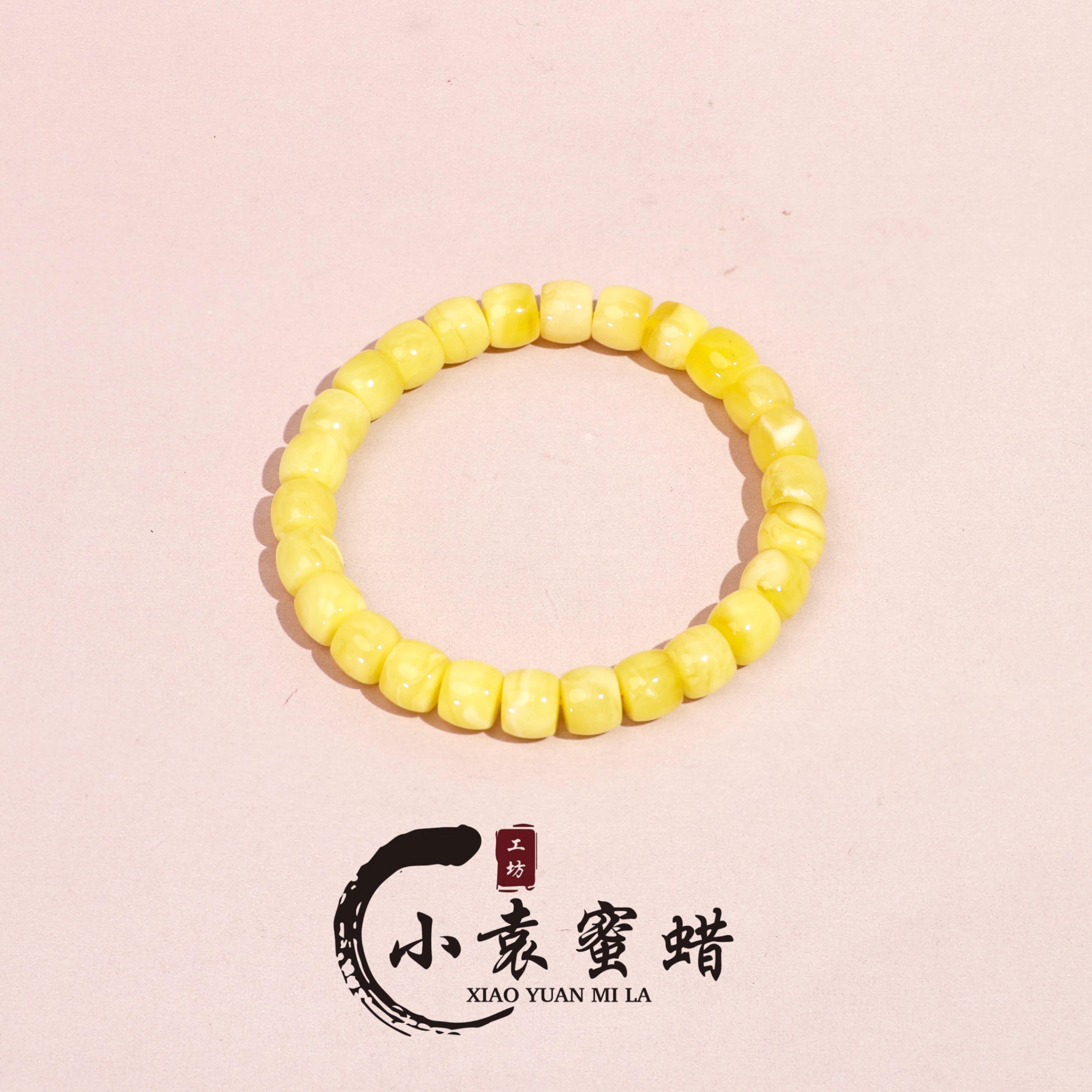 【一物一拍】天然琥珀蜜蜡单圈满蜡精工直切手串时尚9mm+