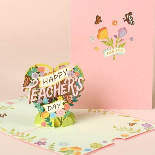 happy teachers day wish cards thankyou教师节祝福贺卡卡片立体