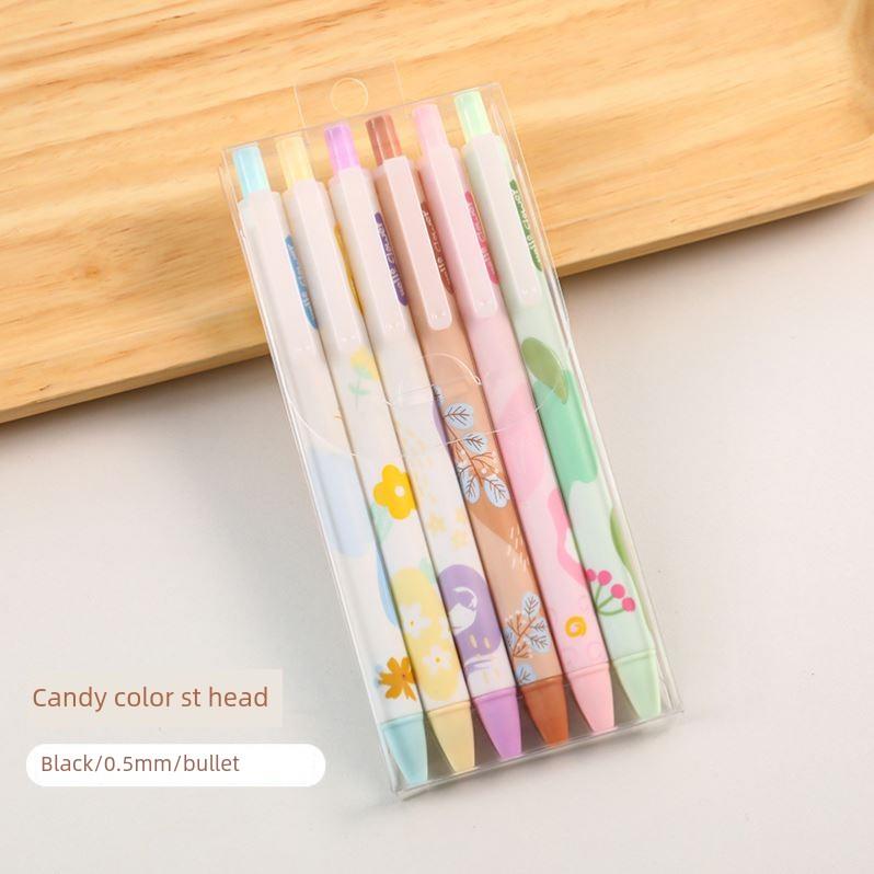 Zoecor 6Pc/Lot Kawaii Gel Pen Set Cute Ballpoint Pens - 实物图
